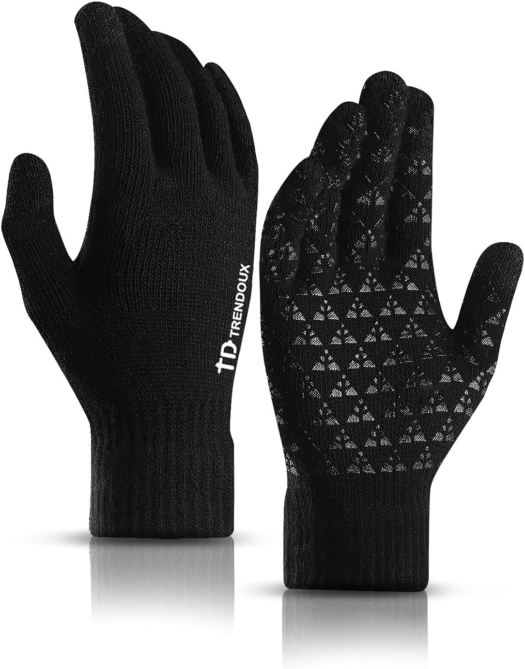 TRENDOUX Winter Gloves for Men Women – Upgraded Touch Screen Cold Weather Thermal Warm Knit Glove for Running Driving Hiking