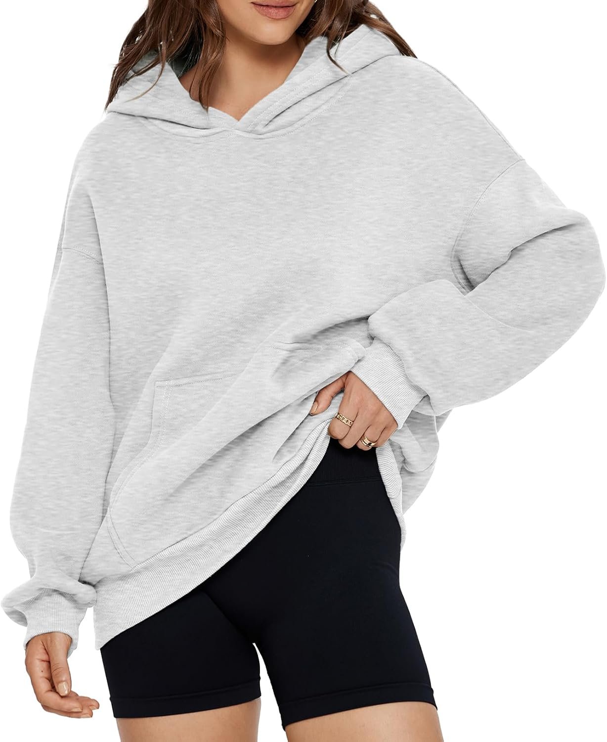 Glamaker Women’s Oversized Essentials Hoodies Fleece Sweatshirts Fall Long Sleeve Sweater Pullover Hoodie With Pocket