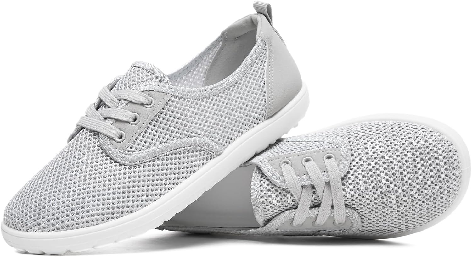 THATXUAOV Women’s Breathable Mesh Tennis Shoes – Lightweight Low Top Lace-Up Canvas White Sneakers for Casual Walking, Sports, and Everyday Comfort