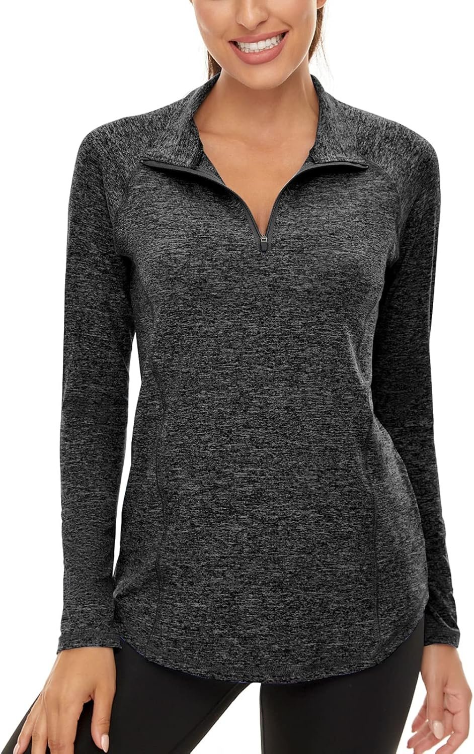 LURANEE Womens UPF 50+ Long Sleeve 1/4 Zip Pullover Athletic Hiking Running Workout Tops