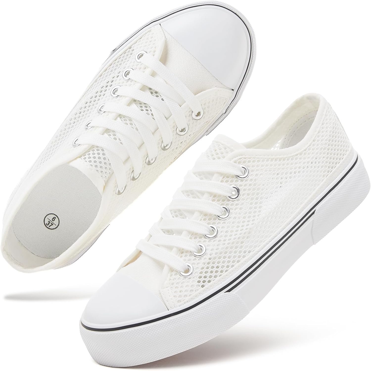 hash bubbie White Sneakers for Women Low Top Canvas Shoes Womens Canvas Sneakers Women’s Fashion Sneakers Slip on Casual Tennis Shoes