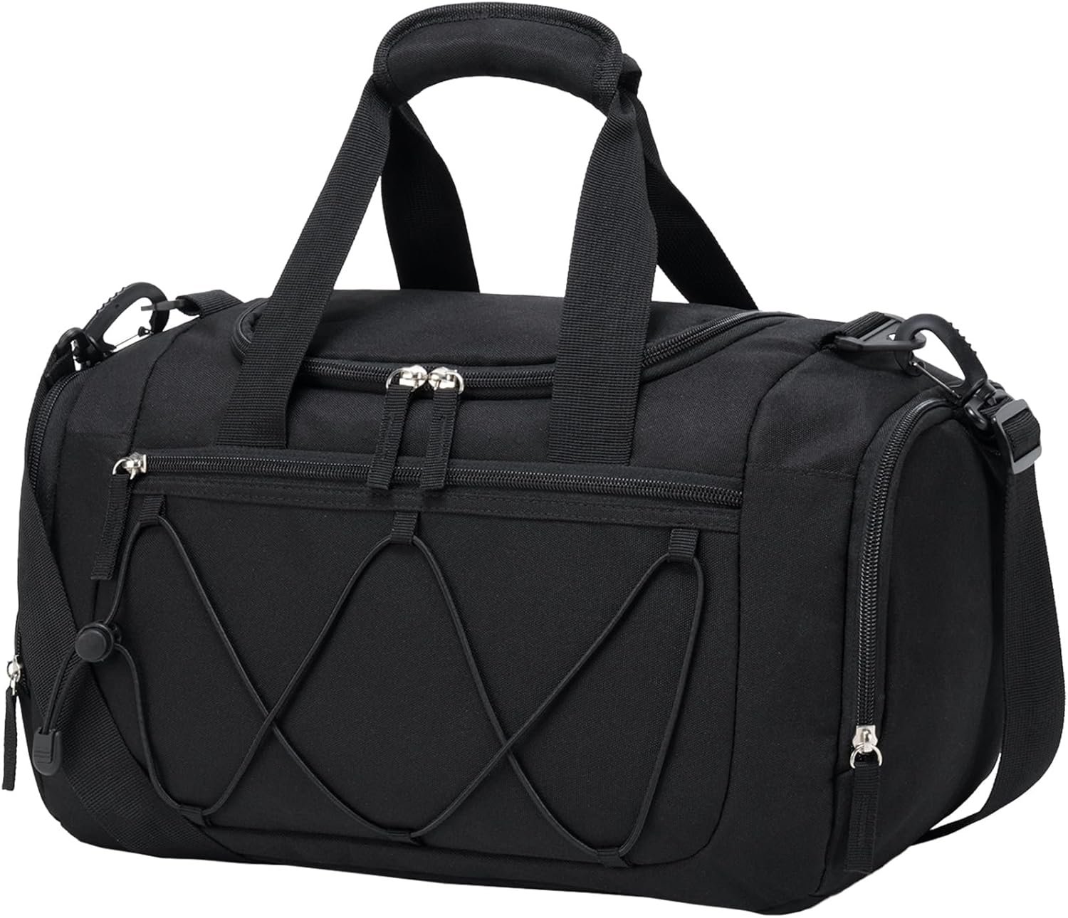 Vorspack Gym Bag for Women – 15 Inches Small Duffle Bag for Travel Lightweight Duffel Bag Personal Item Travel Bag Weekender Bag for Travel Sports Gym – Black
