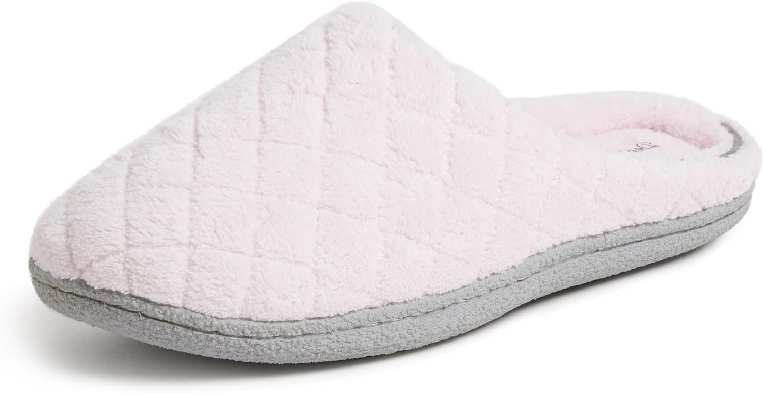 Dearfoams womens Leslie Washable Memory Foam Terry Clog With Wide Widths