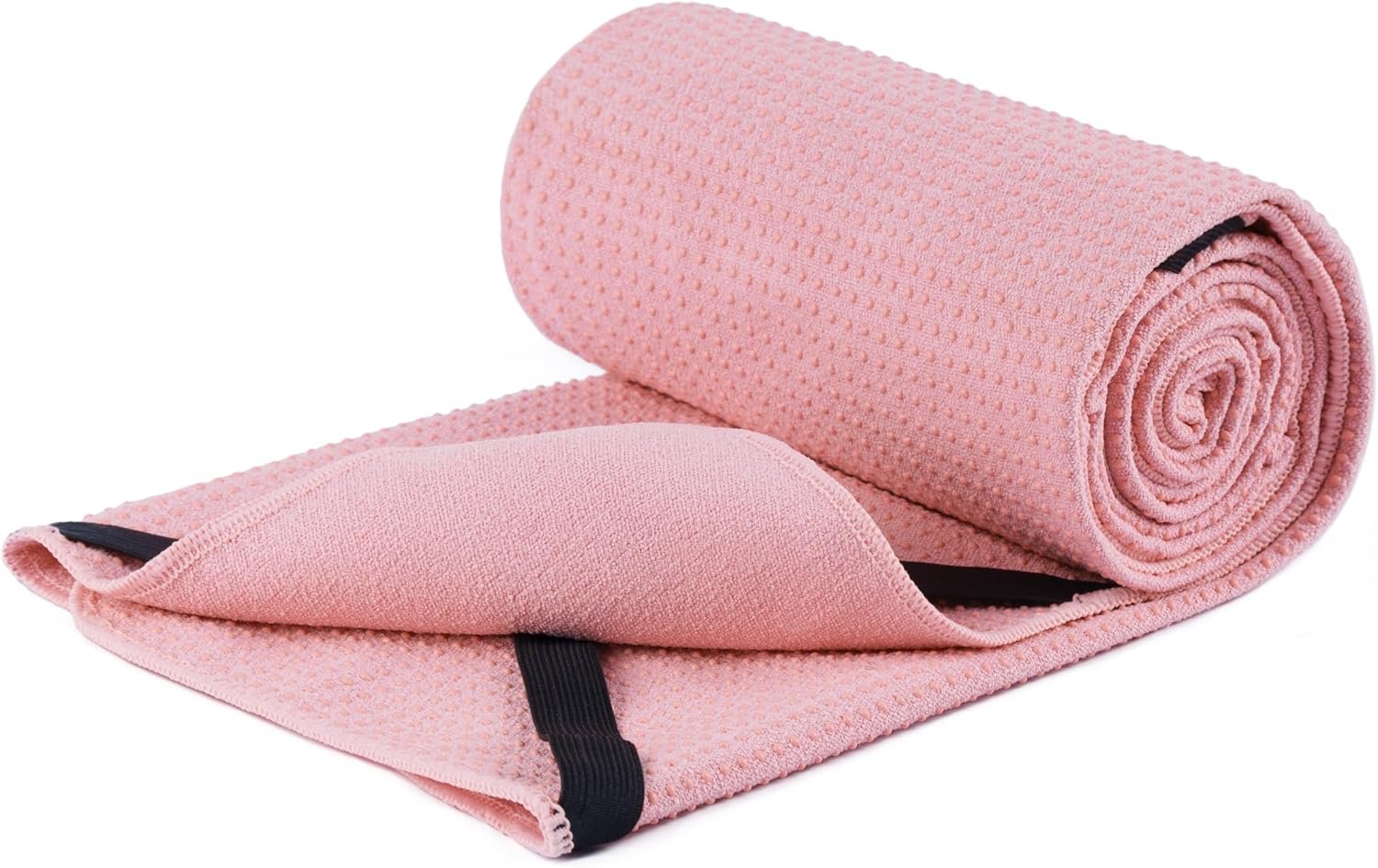 MICROFI New Microfiber Hot Yoga Towel Mat, 24 x 72 inches, with Non-Slip Silicone Grip, Secure Fit Elastic Straps