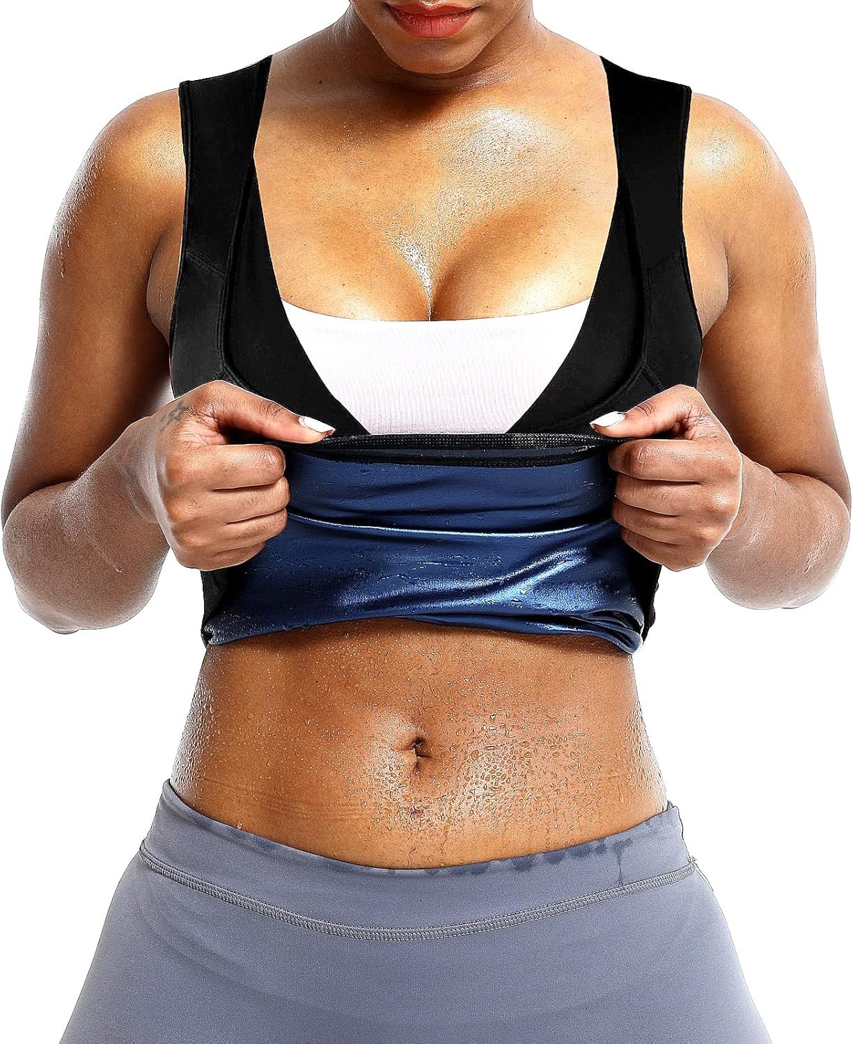 BXVX Sauna Suit Sweat Waist Trainer Vest for Women Sweat Workout Tank Top Shaper