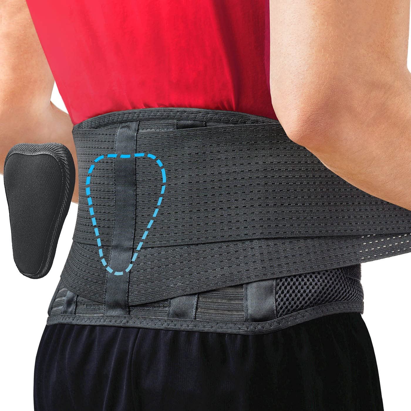 Sparthos Back Brace for Lower Back Pain – Immediate Relief from Sciatica, Herniated Disc, Scoliosis – Breathable + Lumbar Support Pad – For Men & Women – Fits 44–52″ Waist (Large, Check Size Chart)