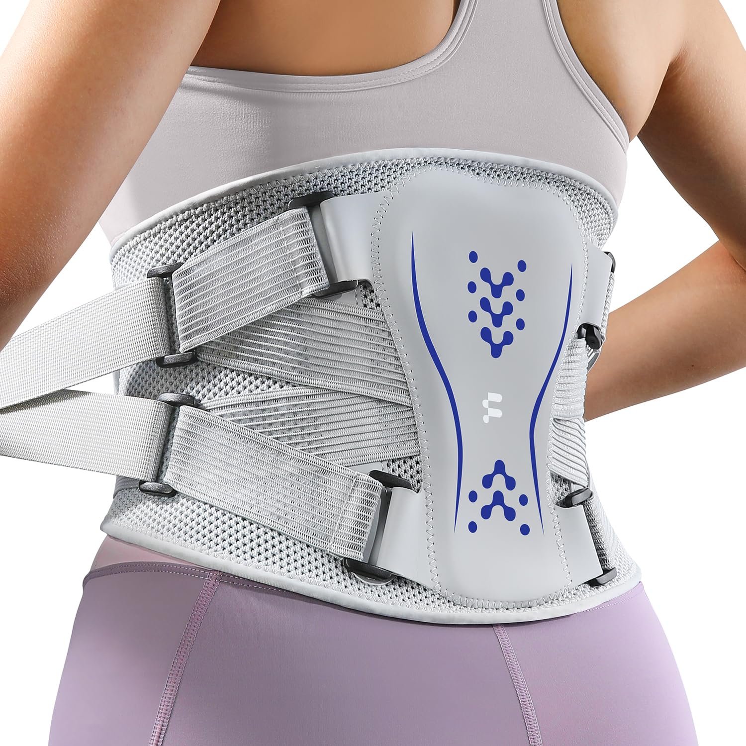 Back Brace for Women Men, Slim Fit & Lightweight, Wear Under Clothes, Reinforced 3D Lumbar Support Pad, for Lower Back Pain Relief, Sciatica, Posture, Lifting, Size L