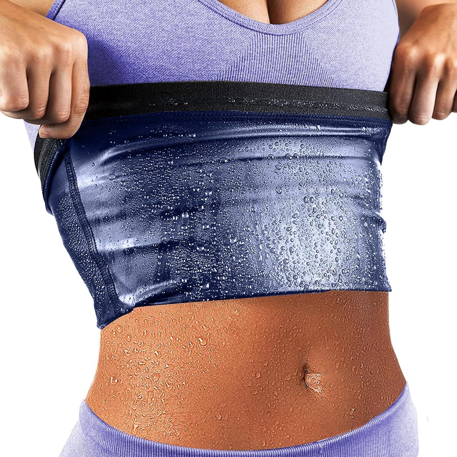 BXVX Sweat Waist Trimmer Trainer Belt Wrap Belly Sweat Band Sauna Slimming Belt for Women Lower Belly Fat Plus Size