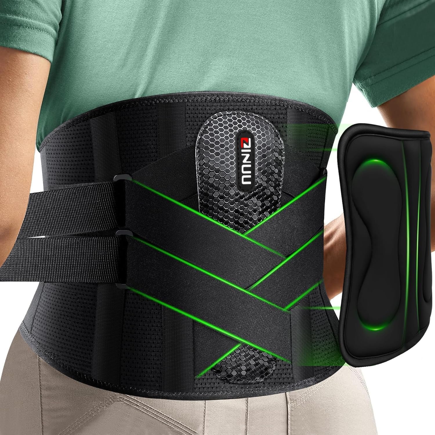 Dual X-Lower Back Brace for Men & Women for Lower Back Pain Relief, 8X Powerful Bionic Support System & Removable 3D Lumbar Pad, Adjustable & Breathable Lumbar Support Belt for Herniated Disc, Sciatica, Heavy Lifting, Work