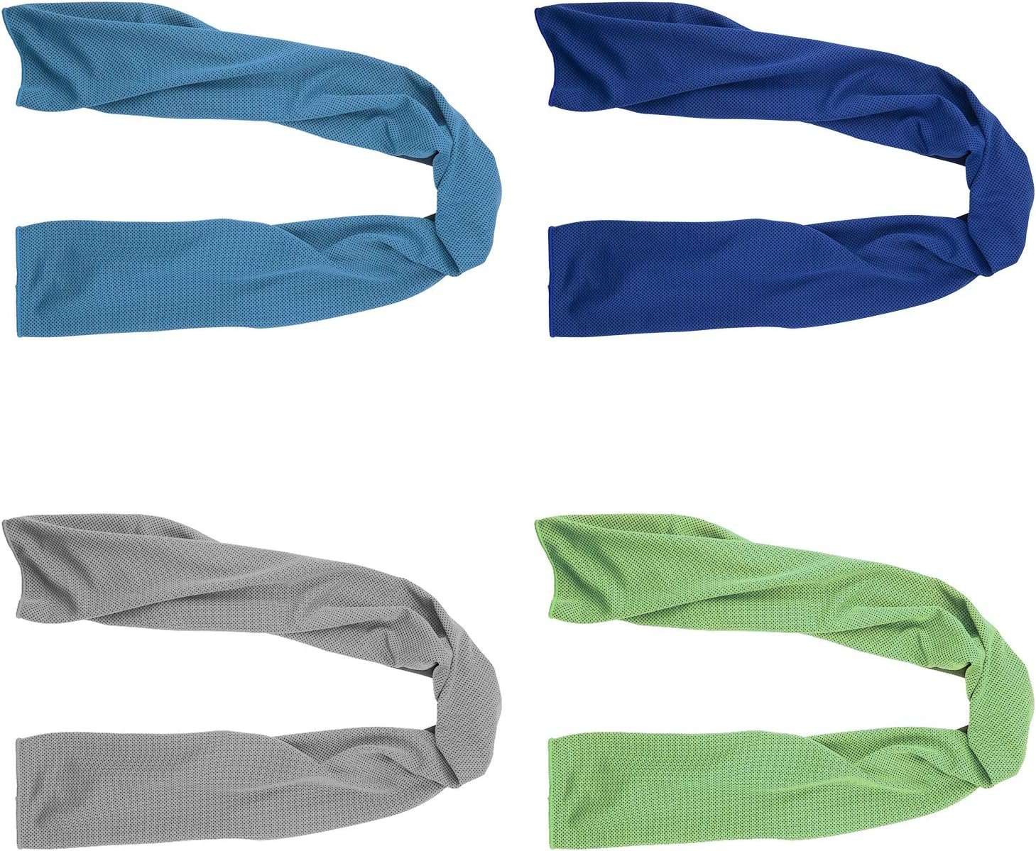 4 Packs Cooling Towel (40″x 12″), Ice Towel, Microfiber, Soft Breathable Chilly Towel Stay Cool for Yoga, Sport, Gym, Workout, Camping, Fitness, Running, Workout & More Activities (Multicolor)