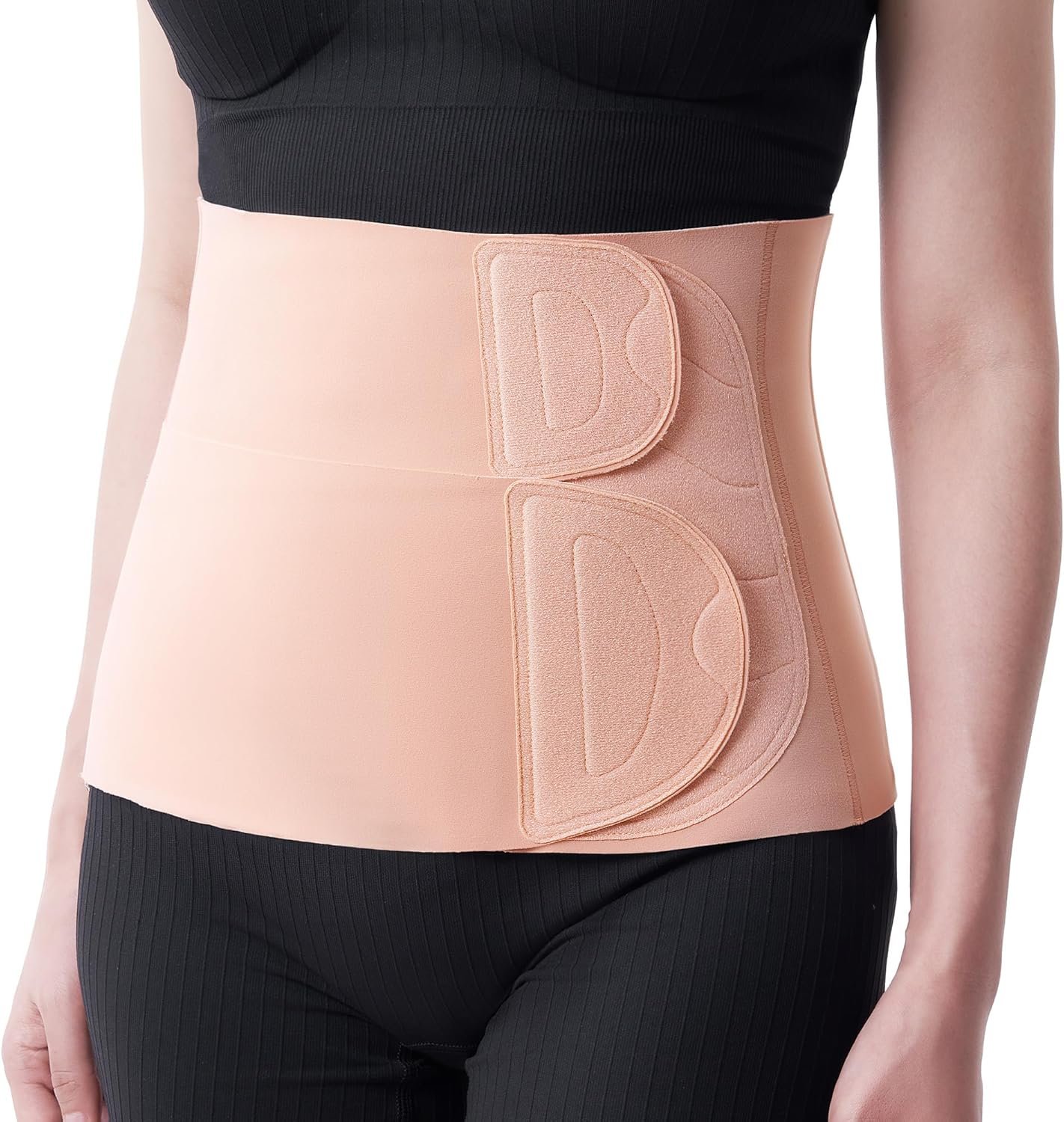 Momcozy Ergowrap C Section Belly Binder, 9-Inch Postpartum Belly Band with 3D Lifting & Ergonest Back Support, Abdominal Binder Post Surgery for Recovery