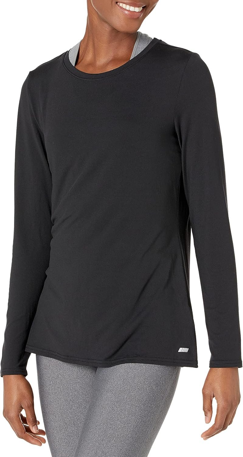 Amazon Essentials Women’s Active Quick Dry Tech Stretch Lightweight Long-Sleeve Crewneck T-Shirt (Available in Plus Size)