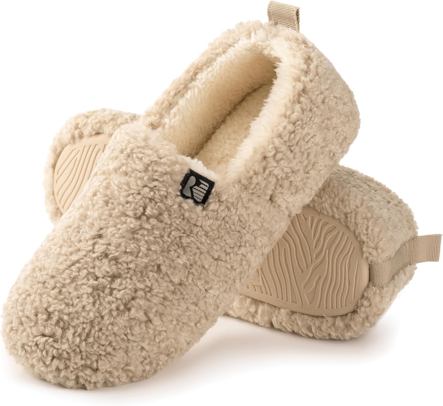 RockDove Women’s Faux Shearling Closed Back Slipper with Memory Foam