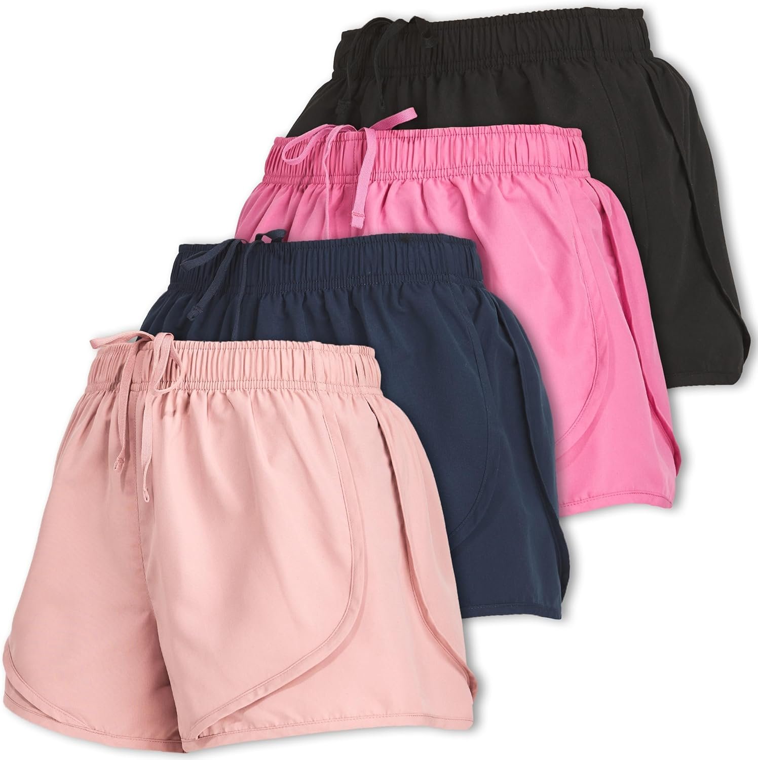 Ultra Performance Women’s Running Shorts 4-Pack Athletic Workout Gym Shorts for Women, with Brief Liner