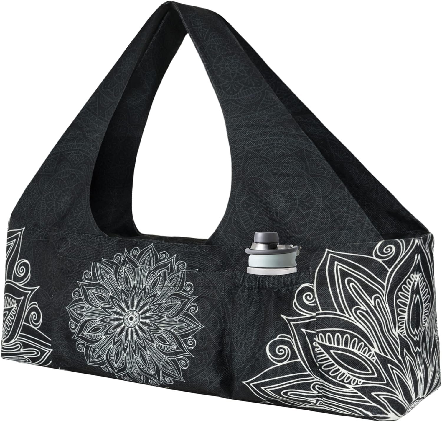 Yoga Mat Bag – Large Yoga Bag with Yoga Mat Strap, Zipper and Pockets – Yoga Bags and Carriers Fits All Your Stuff – Personalized Yoga Mat Bags for Women Fits Most Size Mats