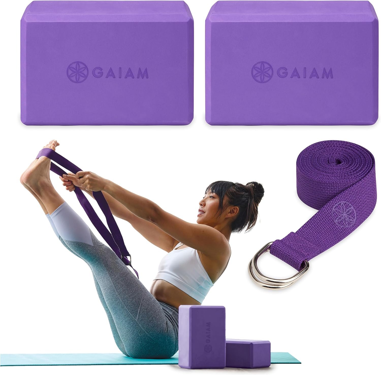 Gaiam Yoga Block – Supportive Latex-Free Eva Foam – Soft Non-Slip Surface with Beveled Edges for Yoga, Pilates, Meditation