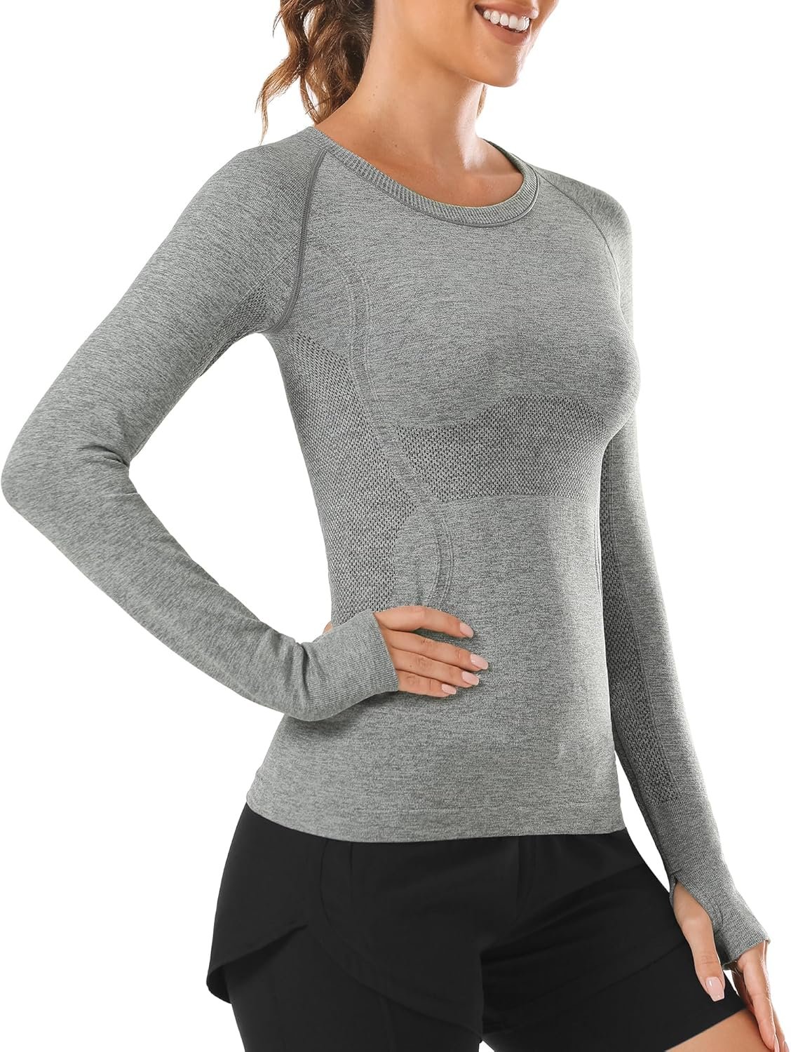 Stelle Womens Seamless Workout Top Yoga Athletic Shirt Sports Underscrub