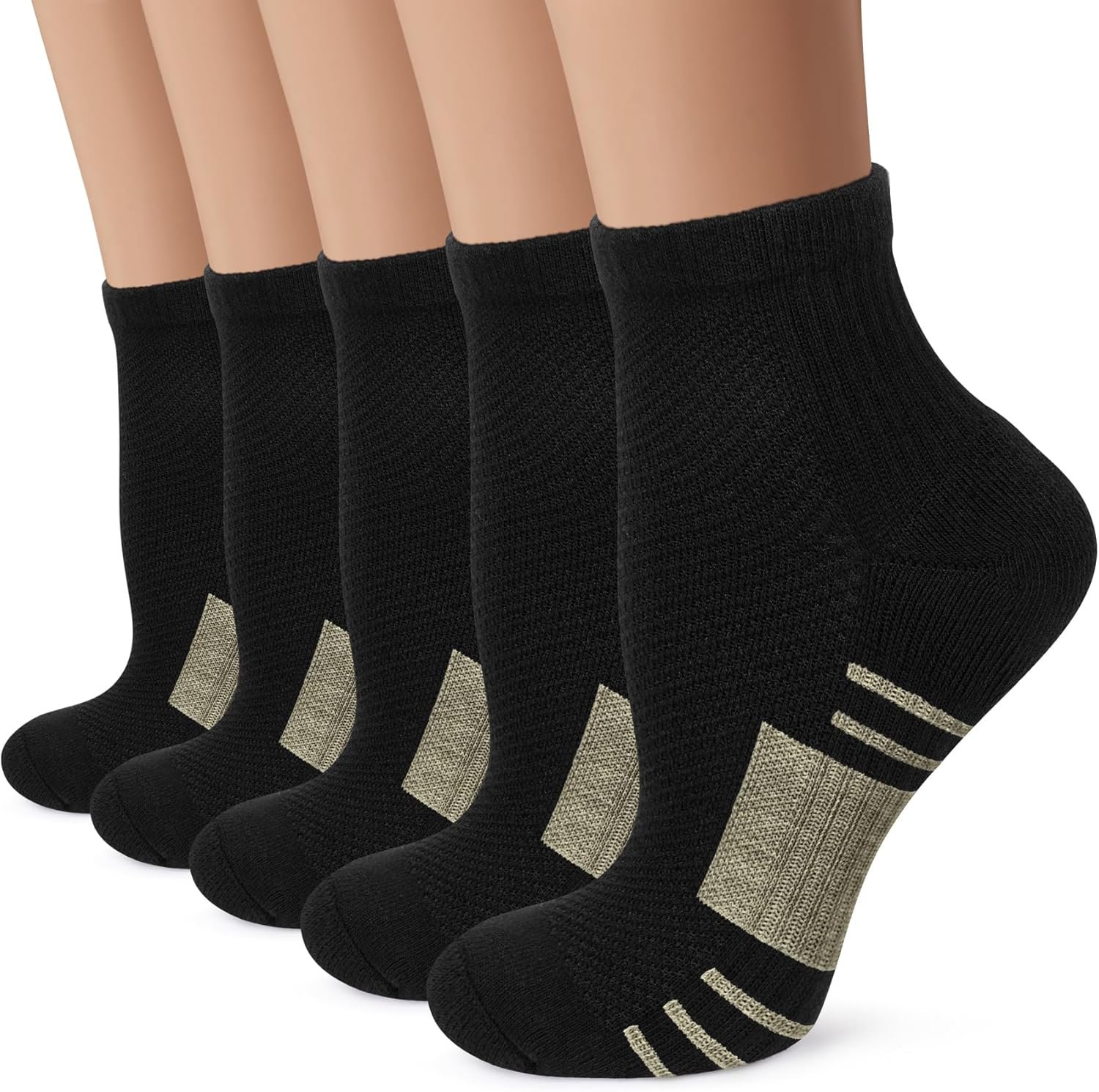 Iseasoo Copper Ankle Compression Socks – Low Cut Arch Support Socks for Men & Women, Running, Nurses, Plantar Fasciitis Socks