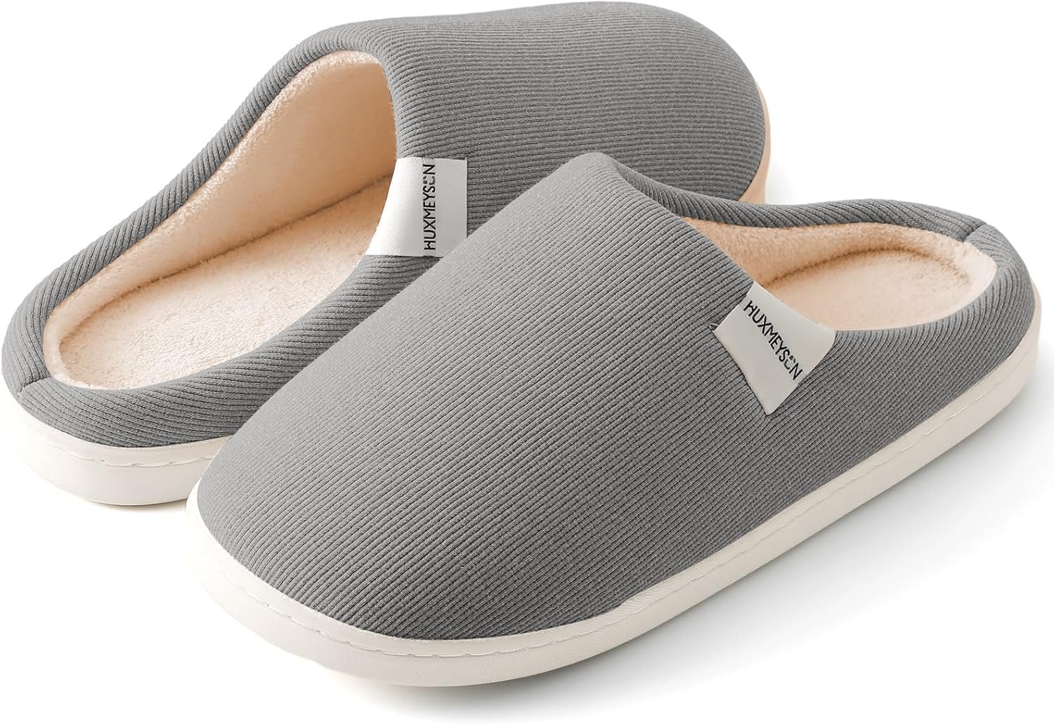 HUXMEYSON Slippers for Women, Womens Slippers Indoor Outdoor with Memory Foam, Cozy & Warm House Slippers for Woman with Anti-Slip Rubber Sole