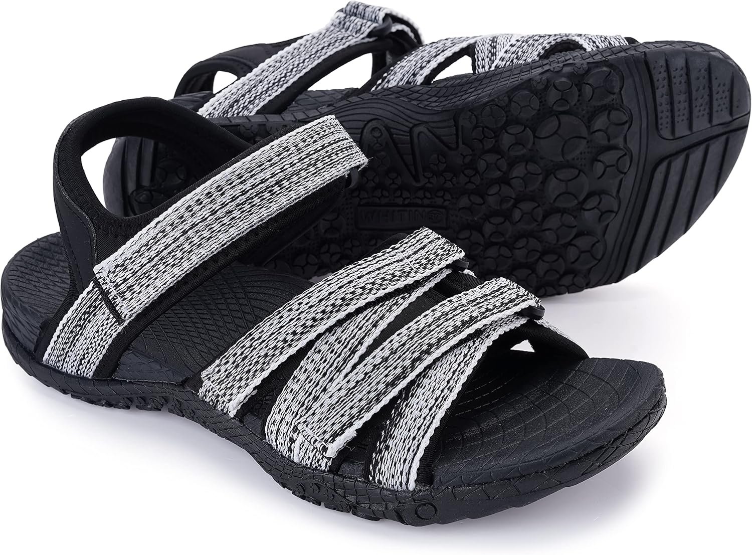 WHITIN Women’s Hiking Sandals with Arch Support | Adjustable Hook and Loop Straps | Durable Sport Sandals for Outdoor Adventure