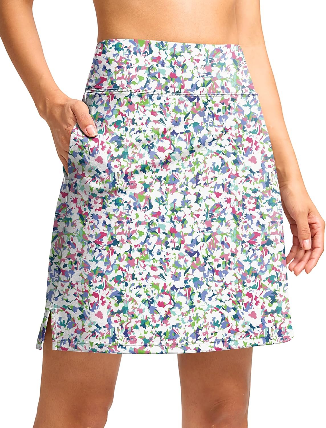 Viodia 18″ Skorts for Woman with Pockets High Waisted Golf Tennis Skirts Knee Length Long Skort for Women Dressy Casual