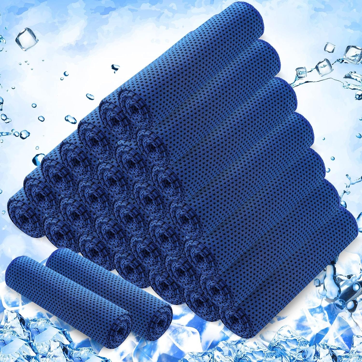 Hosuly 30 Pack Cooling Towels, 40″x12″ Ice Breathable Soft Chilly Sweat Rag Microfiber Workout Rags for Gym Cooling Towels for Neck and Face for Yoga Golf Sport Running