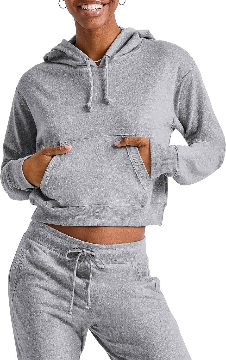 Hanes Women’s Originals French Terry Cropped Hoodie, Pullover Hooded Sweatshirt