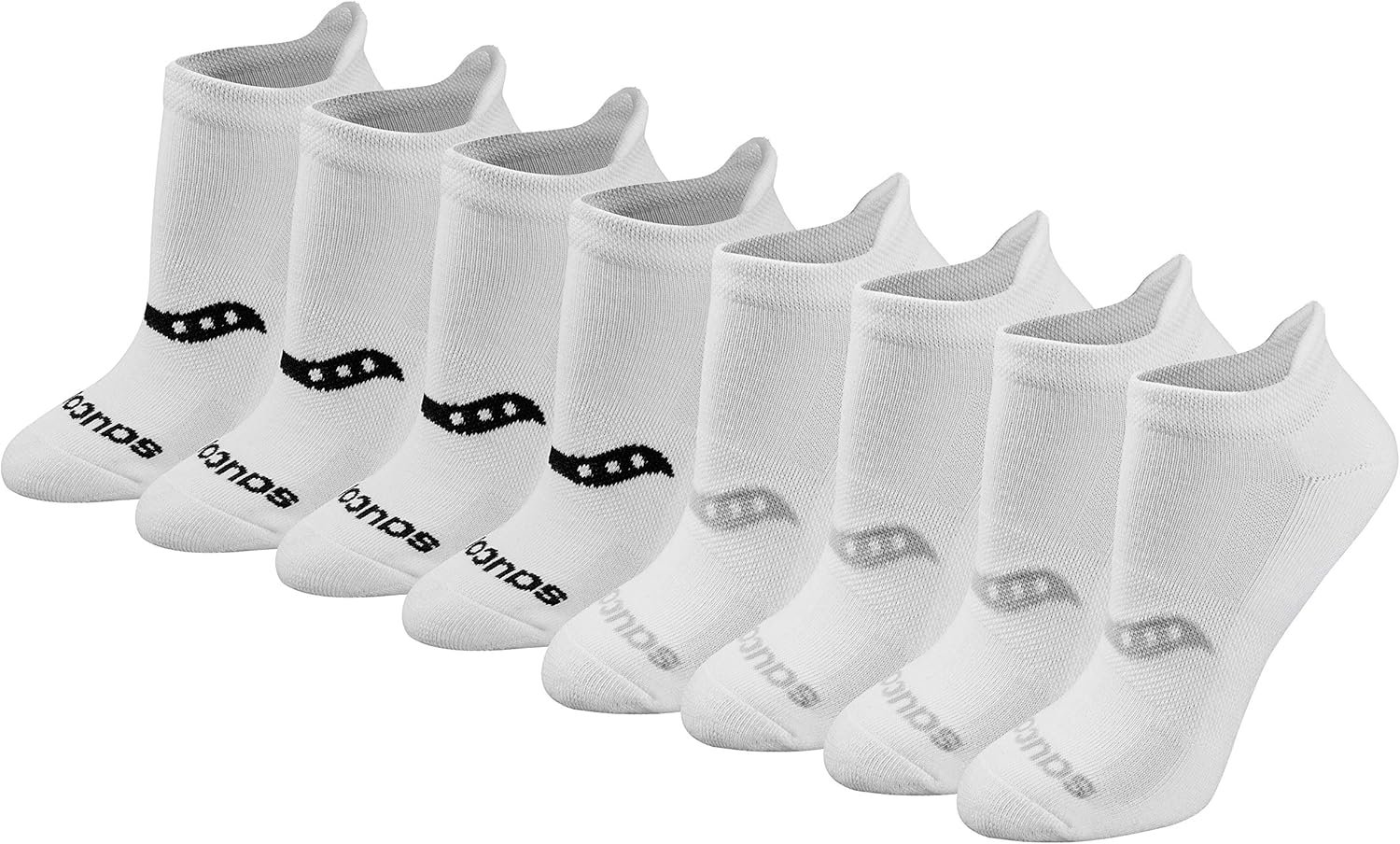 Saucony Women’s RunDry Performance Heel Tab Athletic Socks, Available in S-L (8, 16, 24 Pairs)