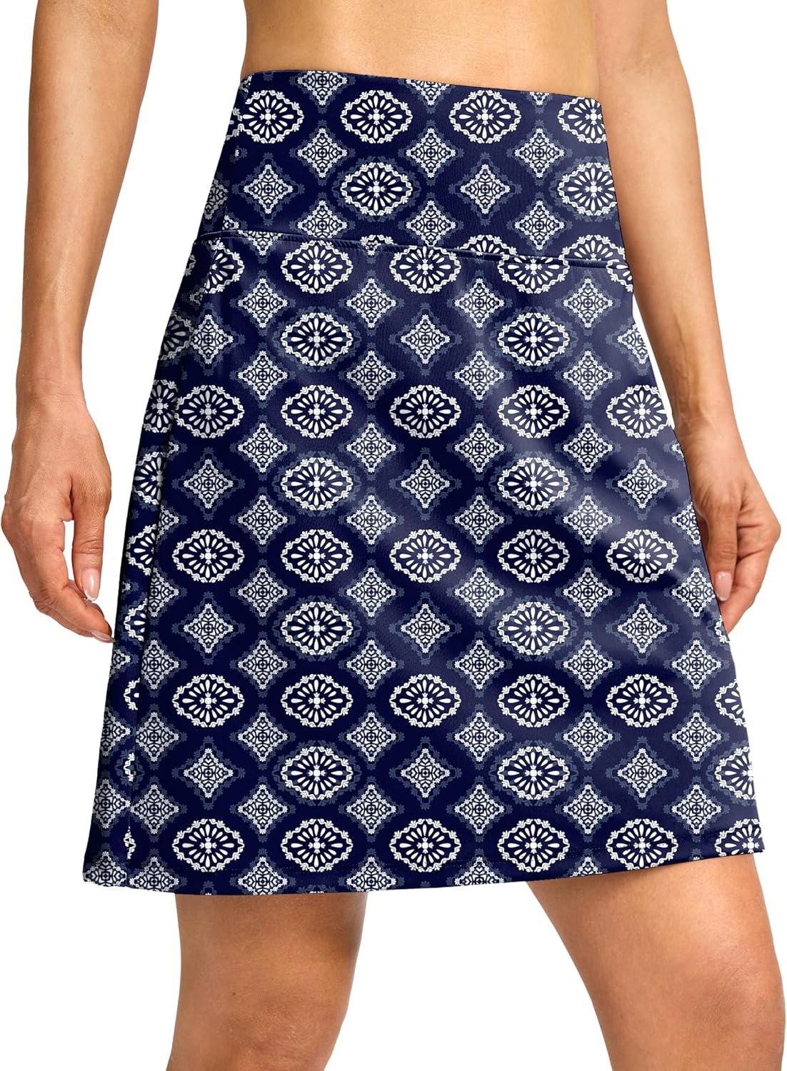 G Gradual 19″ Skorts for Woman Knee Length Golf Skirt Long Athletic Tennis Skorts for Women Dressy Casual with Shorts Pockets