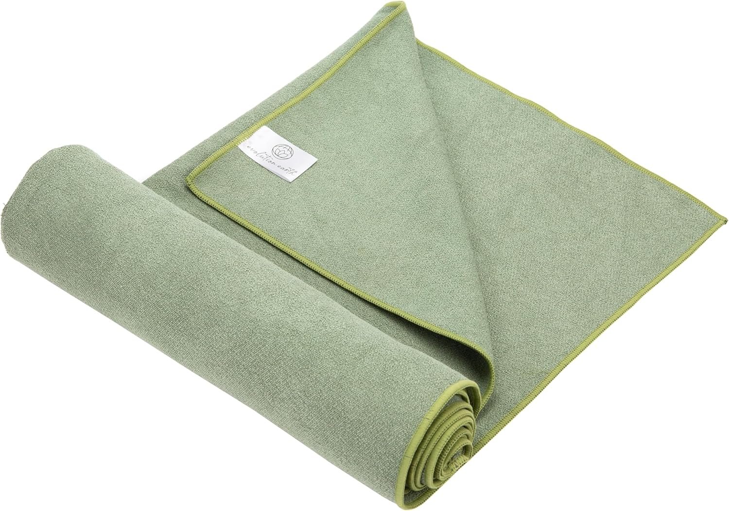 Yoga Mat Towel – Double Sided Microfiber Yoga Towel – Sweat Absorbent Non Slip Hot Yoga Towel – Lightweight, Quick Drying Pilates and Bikram Sweat Towel – 73”L x 26”W, Sage