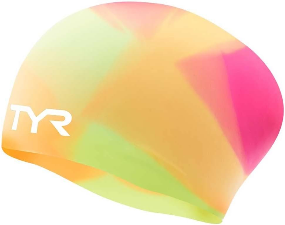 TYR Tie Dye Long Hair Silicone Swim Cap Youth