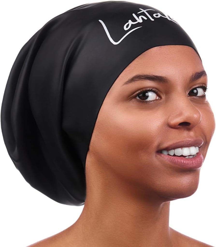 Large Swim Cap for Long Hair – Waterproof Durable Silicone Swimming Cap for Braids, Dreadlocks, Weaves, Afros, Curls – Swim Caps for Women & Men – Anti-Leak Seal for Pool, Beach, Laps & Water Workouts
