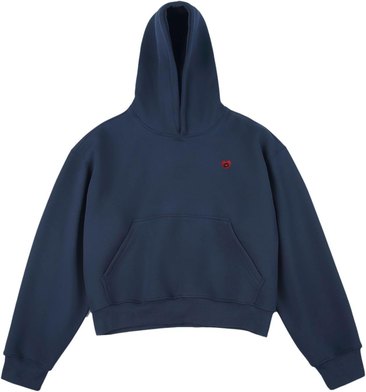 Aelfric Eden Solid Boxy Cropped Pullover Hoodies For Women Men Unisex Y2k Oversized Hoodie Pocket Casual Short Sweatshirt