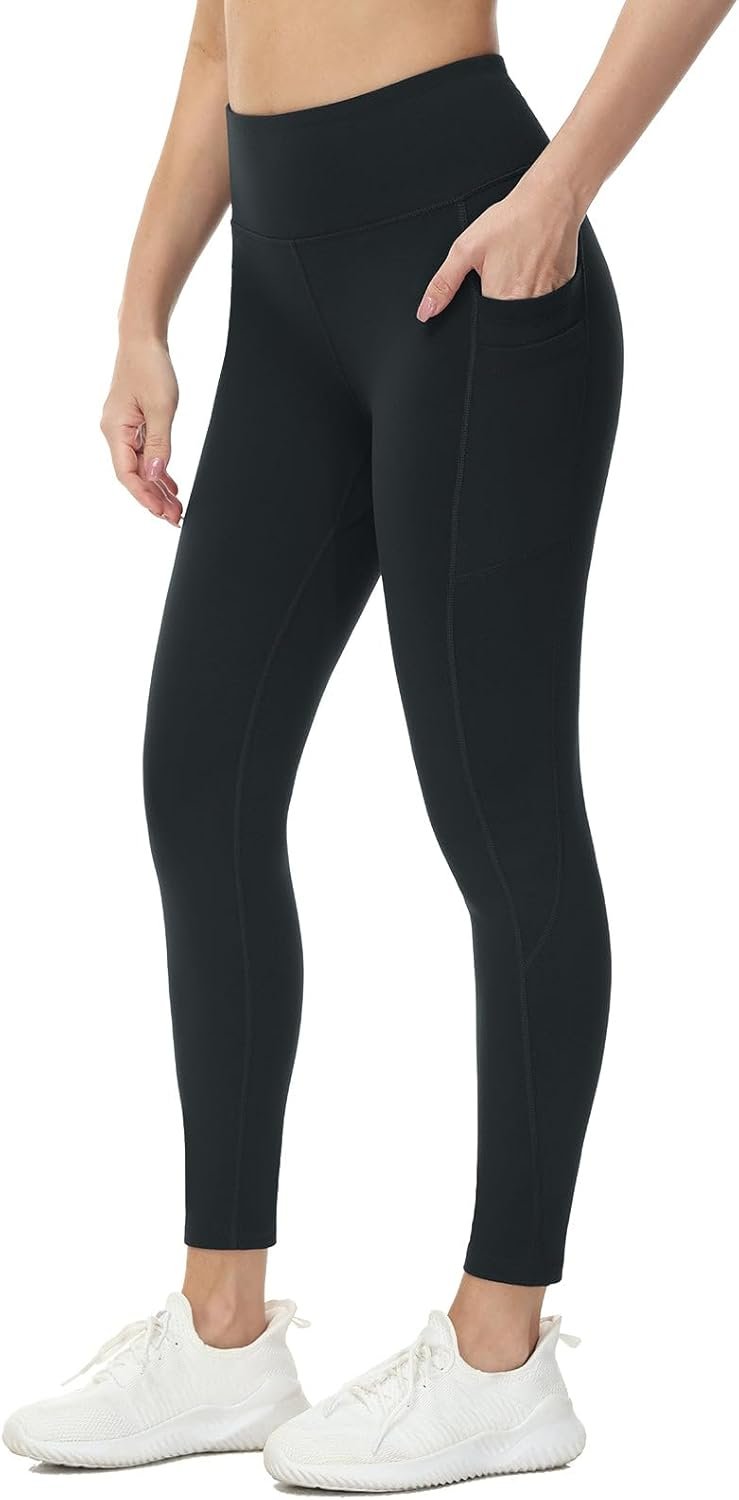 baleaf Women’s Fleece Lined Leggings Water Resistant Thermal Winter Warm Tights High Waisted with Pockets Running Gear