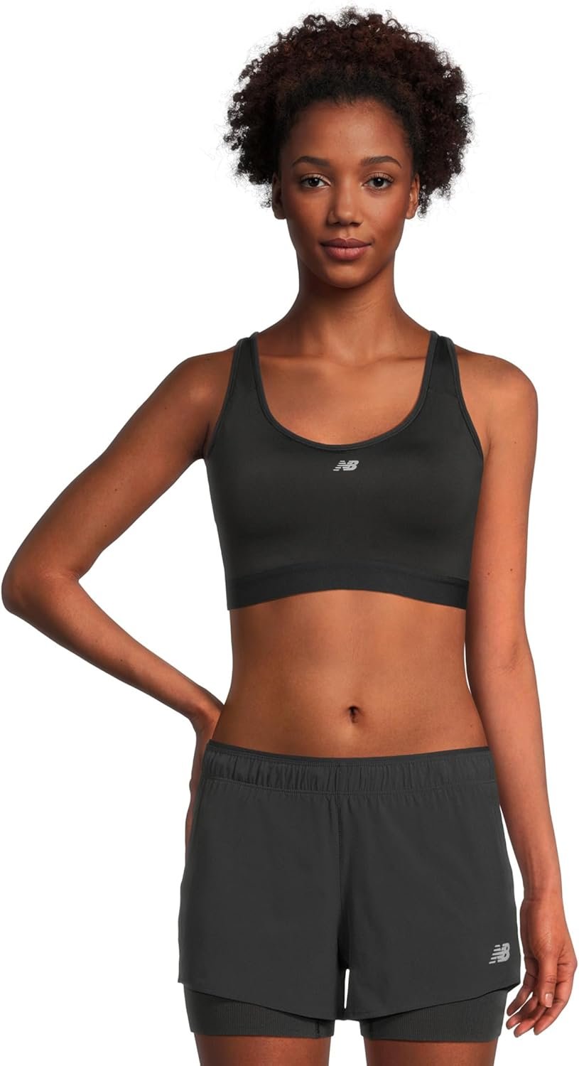 New Balance Women’s NB Essential Run Bra, Black, 2XL (D-DD)