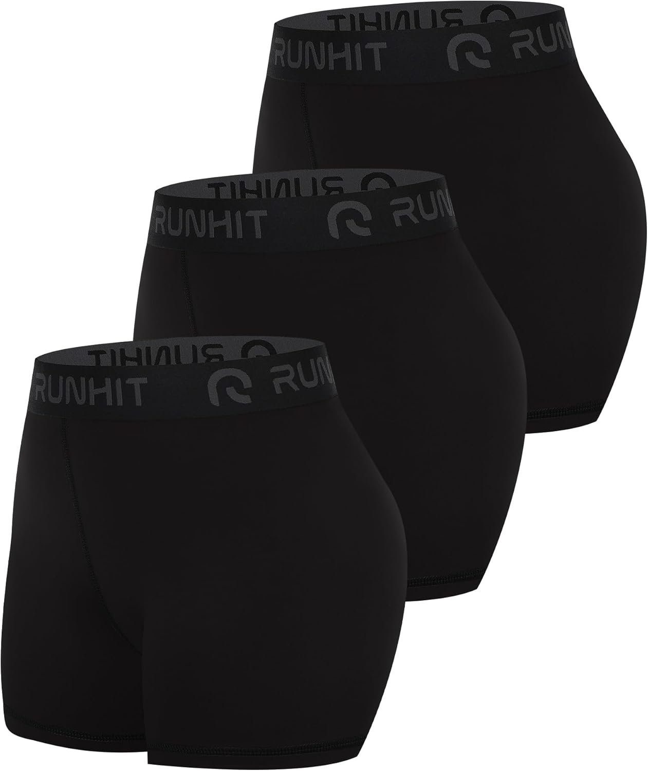 Runhit 3″ Volleyball Shorts Womens 3 Pack Compression Shorts for Women Spandex Shorts Women Workout Athletic Yoga Gym
