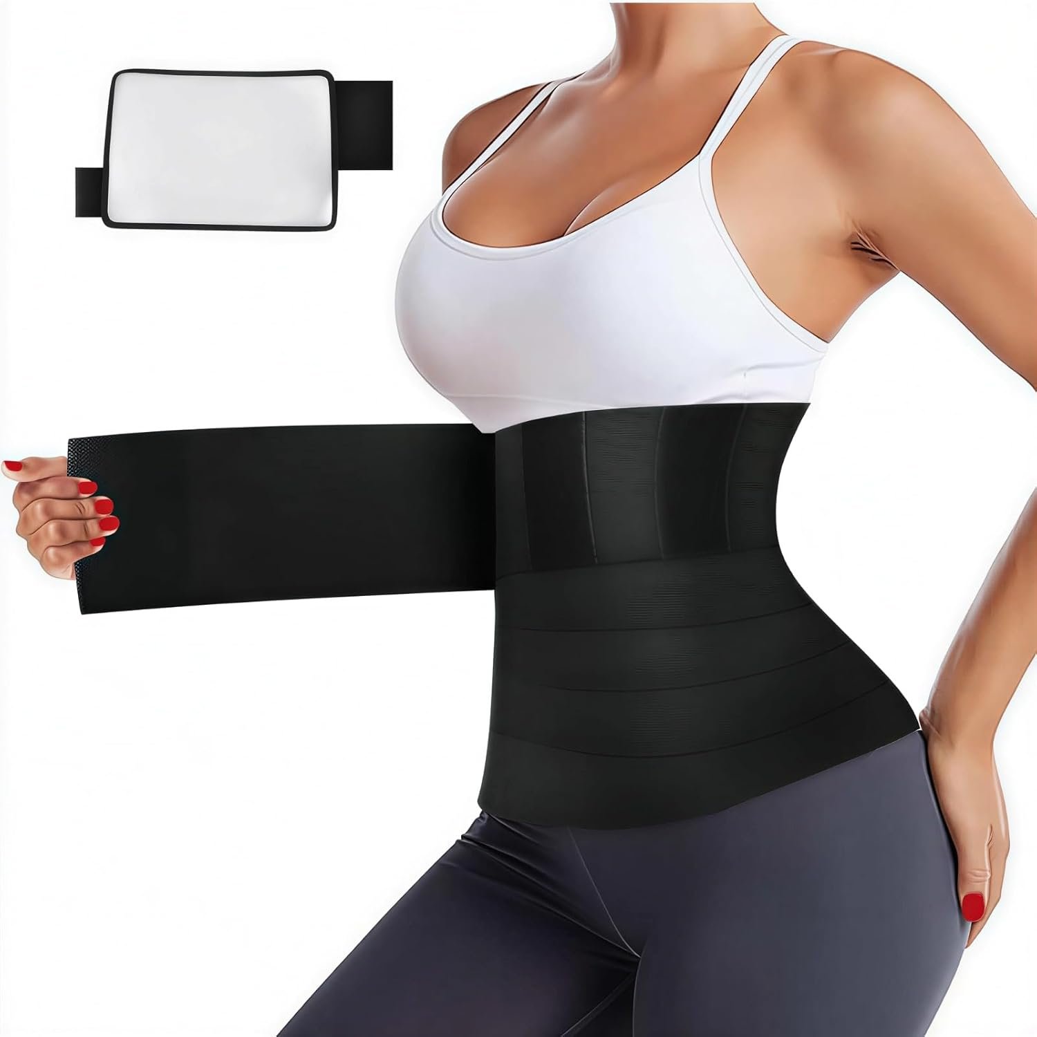 AMZBOSS Waist Trainer for Women Lower Belly Fat, Waist Sweat Band for Women, Belly Band Sweat Belt, Stomach Wrap, Body Shaper