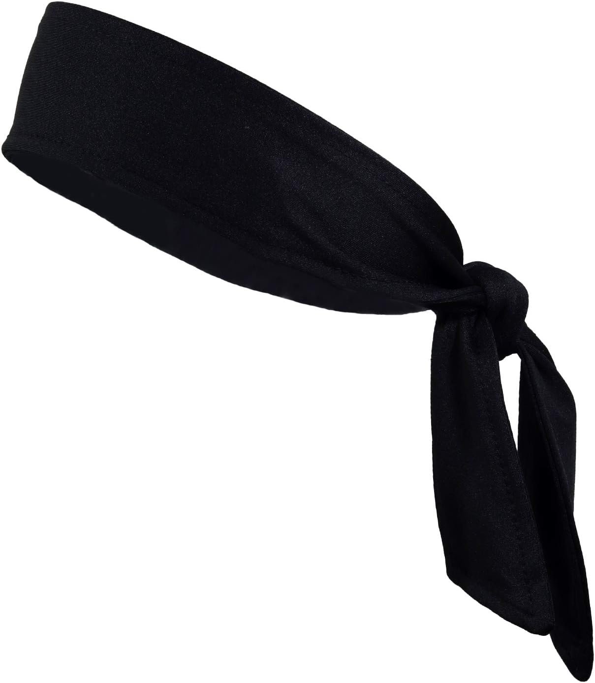 Headbands Tie on Headband for Women Men Running Athletic Hair Head Band Elastic Sports Sweat Basketball Sweatband Stetchy Yoga Workout Sweatbands Adjustable Non-Slip Moisture Wicking