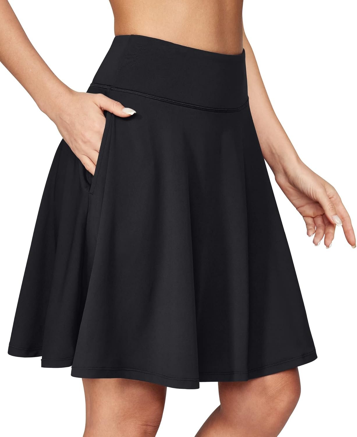 IUGA 20″ Knee Length Skorts Skirts for Women with Pockets Tennis Skirt High Waisted Golf Skirts for Women Casual Athletic