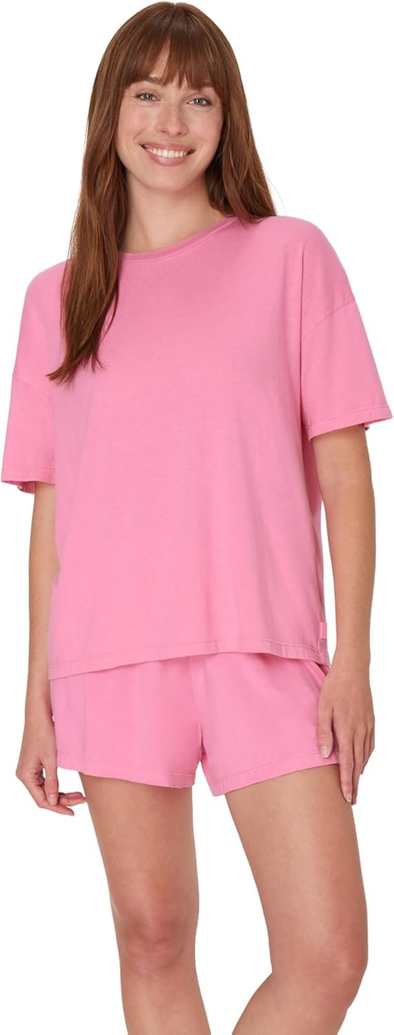 Hanes Women’s Pajamas Set, Comfywear Pajamas for Women Set, Originals SupertSoft Loungewear, T-Shirt & Sleep Shorts