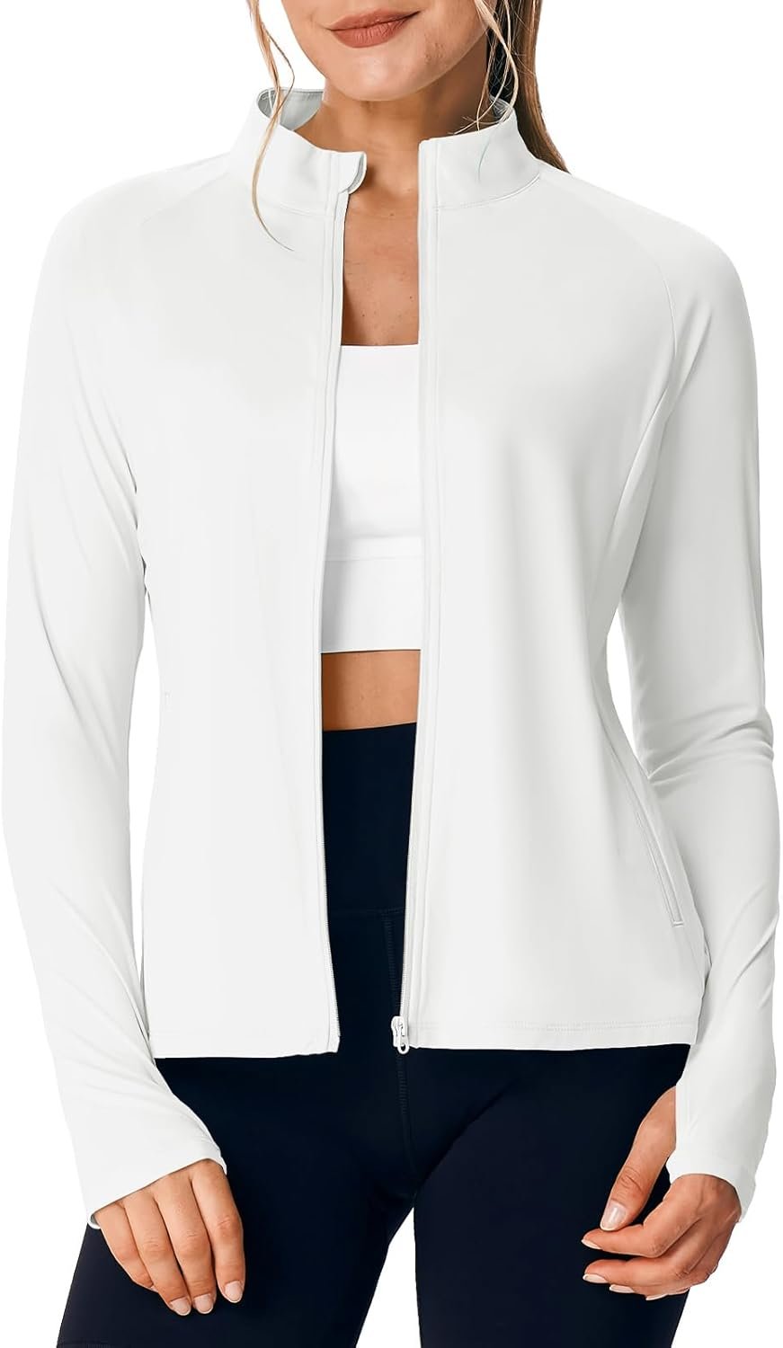 TBMPOY Women’s UPF 50+ Sun Protection Lightweight Jacket Athletic Hiking Full Zip Up Long Sleeve Packable Workout Shirt