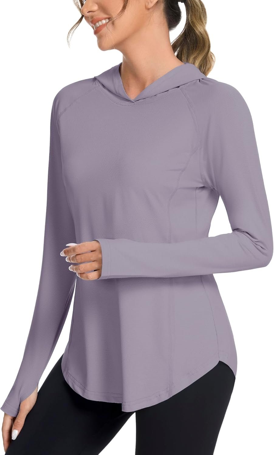 Bashafo Women UPF50+ Long Sleeve Shirts UV Protection Lightweight Sun Hoodie Hiking Workout Tops Quick Dry Outdoor