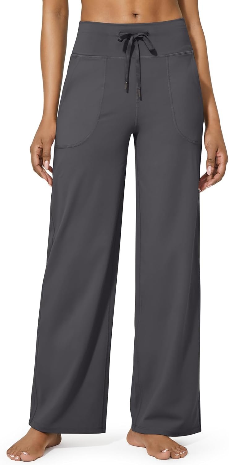 G4Free EverGoing Wide Leg Pants for Women Yoga Pants High Waist Sweatpants with Pockets Stretch Lounge Pants Comfy Workout