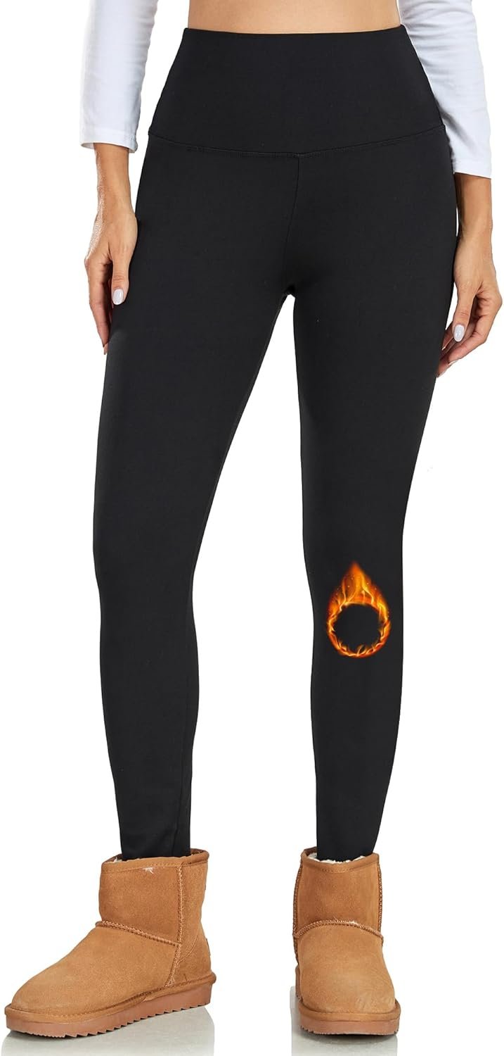 Thermal Leggings Women High Waist Fleece Lined Winter Leggings Workout Warm Yoga Pants Tights
