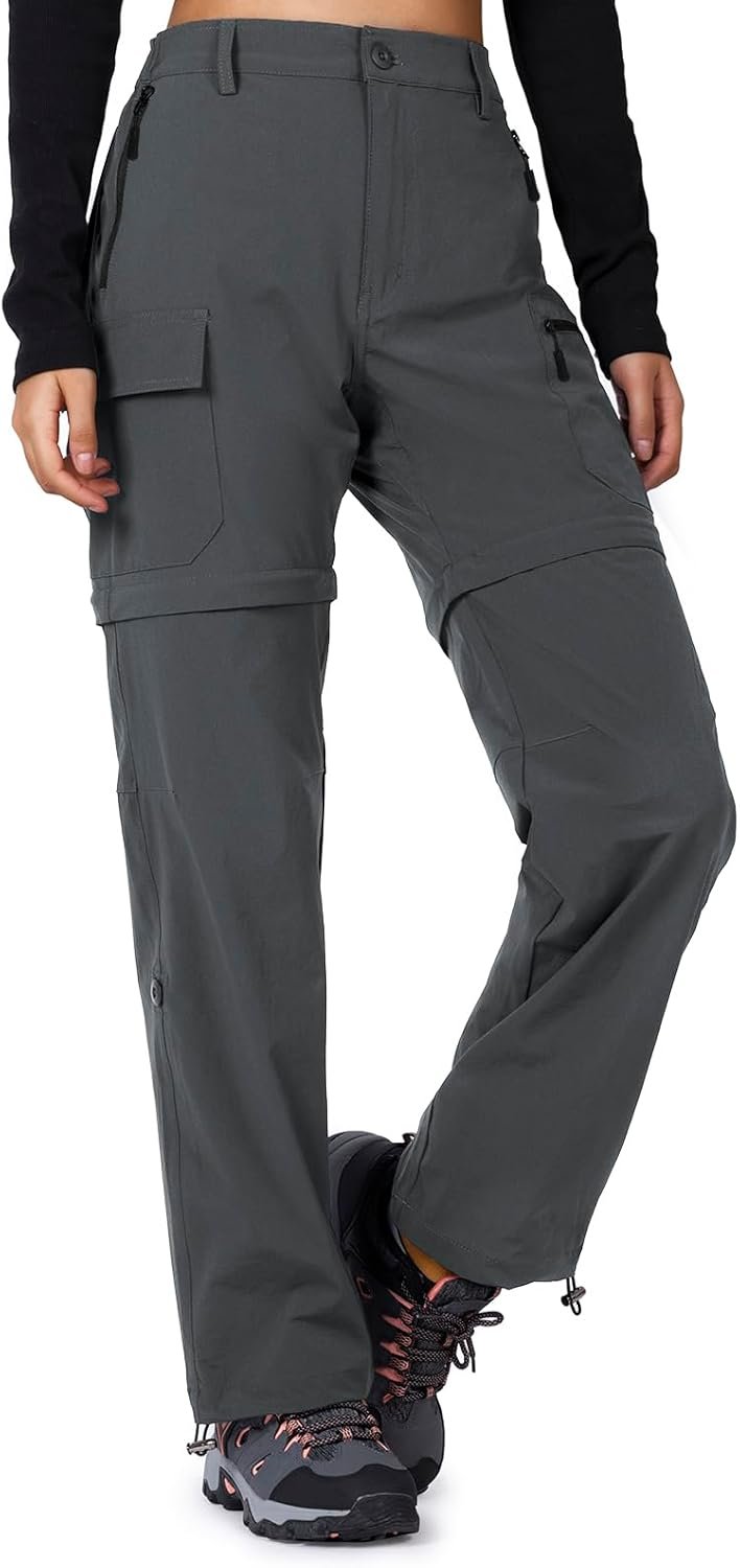 Cycorld Women’s-Hiking-Pants-Convertible Quick-Dry-Stretch-Lightweight Zip-Off Outdoor Pants with 5 Deep Pockets