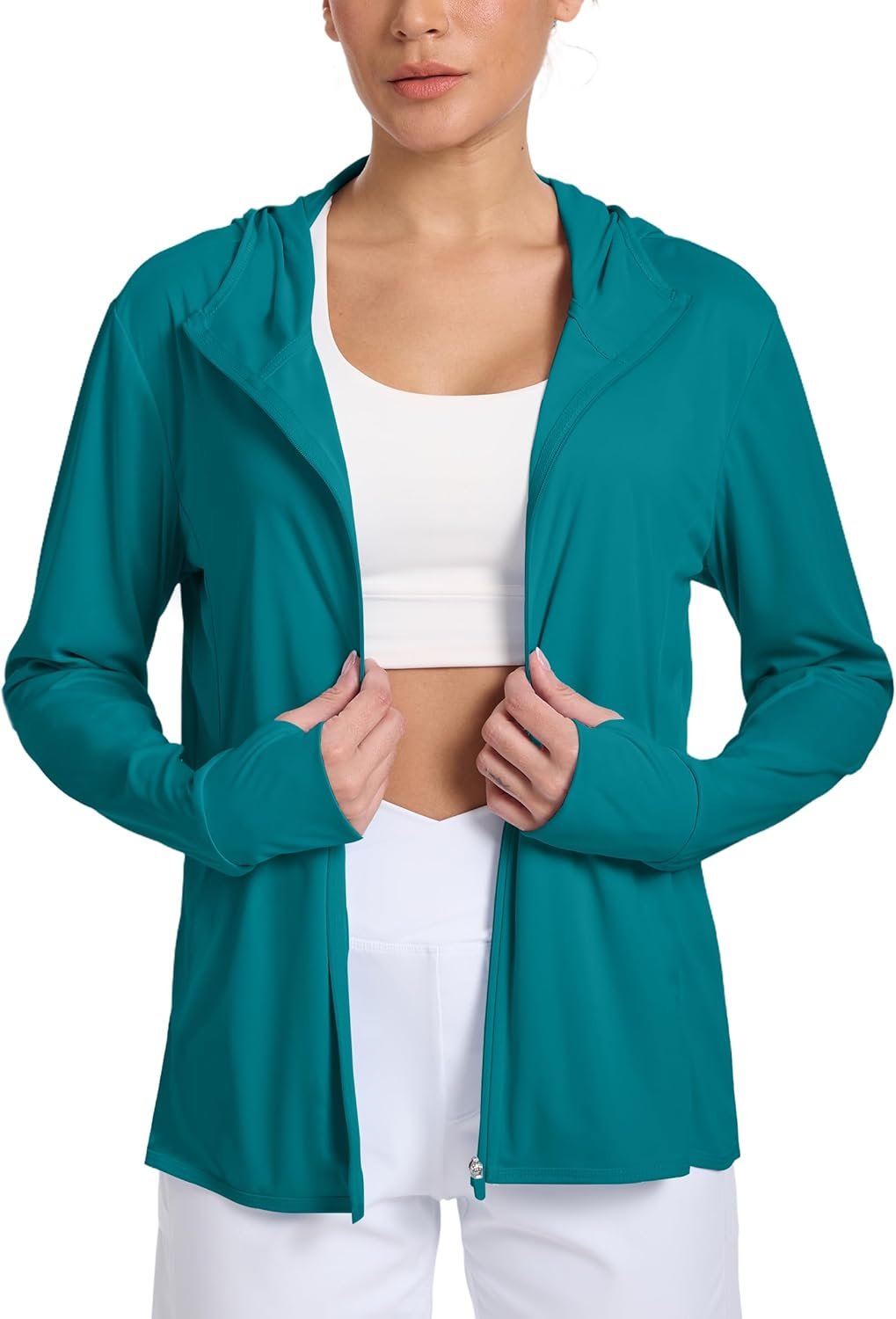 Women’s Sun Protection Jacket Zip up Hoodie Lightweight Long Sleeve UV Cover Up Hiking Shirt UPF 50+