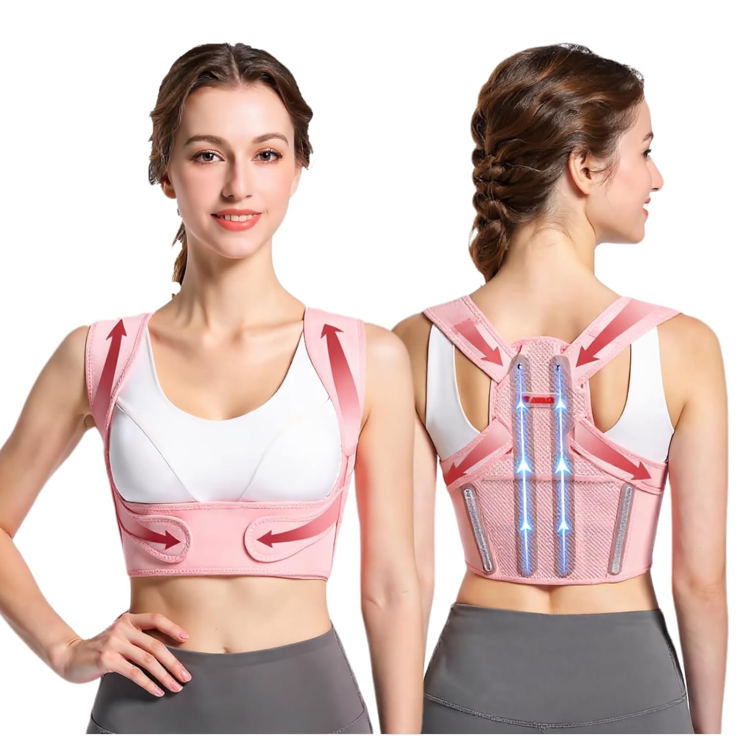 Back Brace Posture Corrector for Women – Adjustable Upper Posture Support Brace for Neck Shoulder Back Straightener – Comfortable Posture Corrector Invisible Hunchback Slouching under Clothes (Medium)