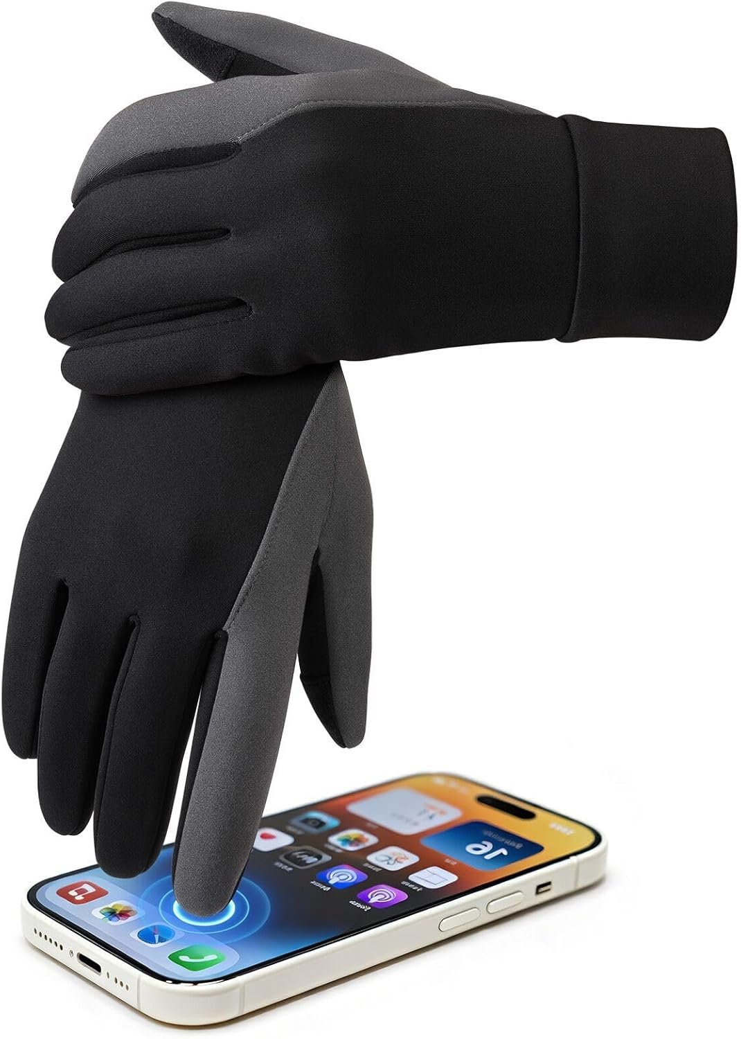 OZERO Winter Gloves for Women – Touchscreen Anti-Slip Palm Windproof Thermal Cycling Glove for Texting Hiking Driving Running