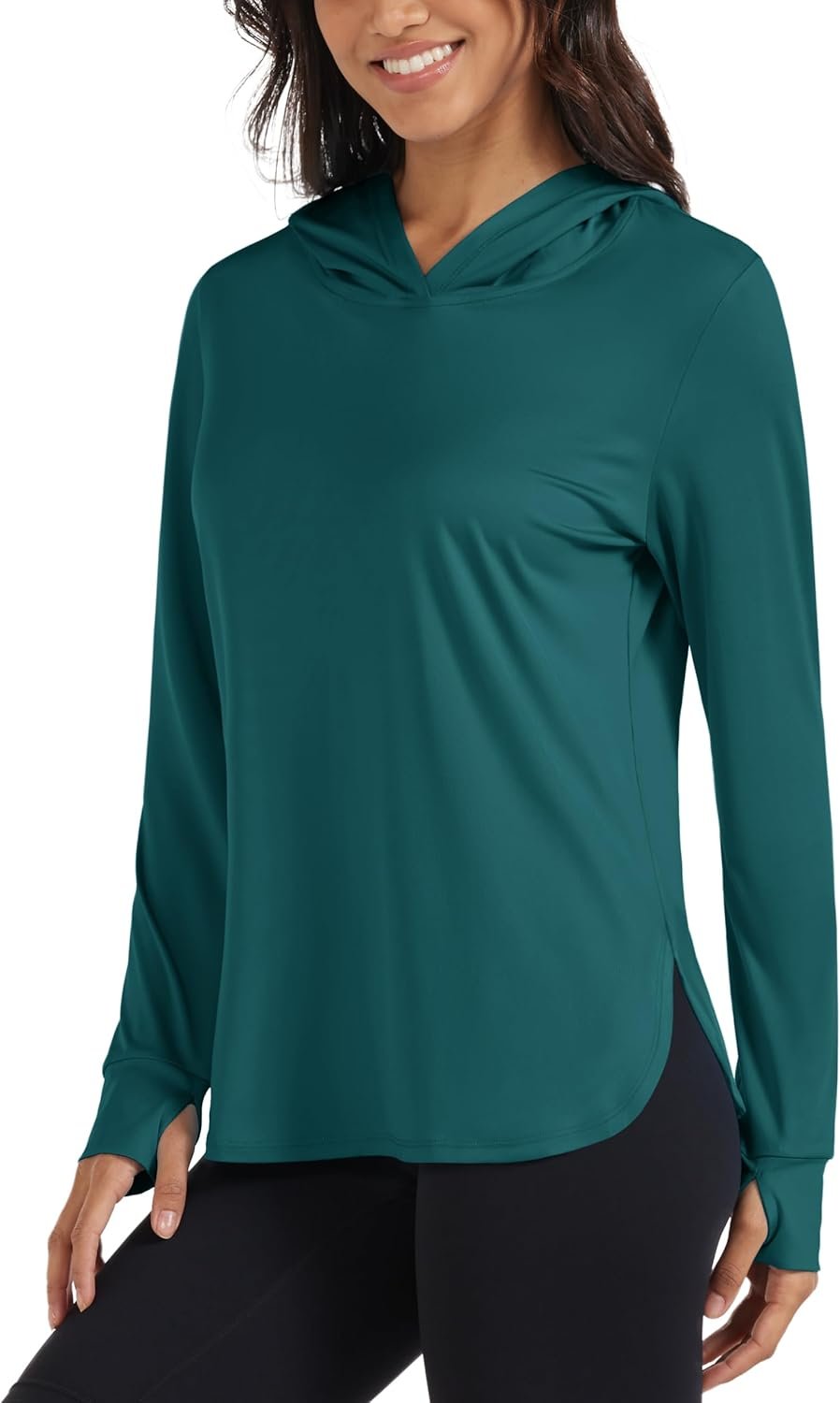 MAGCOMSEN Women’s UPF 80+ Sun Protection Hoodie Long Sleeve Hiking Fishing Lightweight UV Rashguard with Thumb Hole
