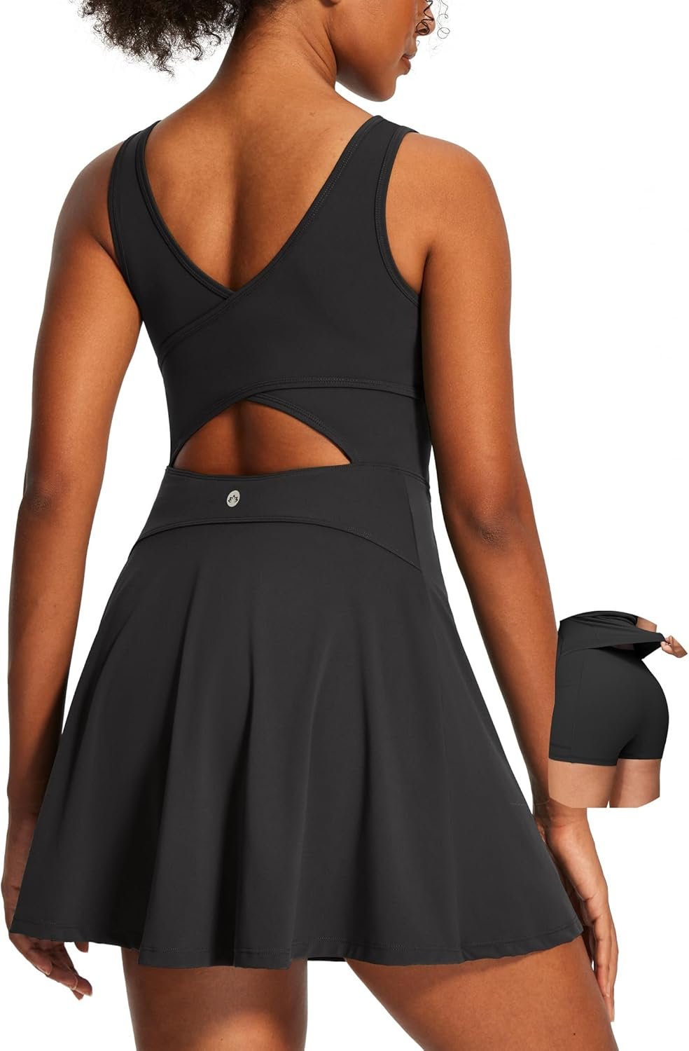 Heathyoga Athletic Dress for Women Easy Peasy Tennis Dress with Shorts Underneath Workout Active Golf Dresses for Women